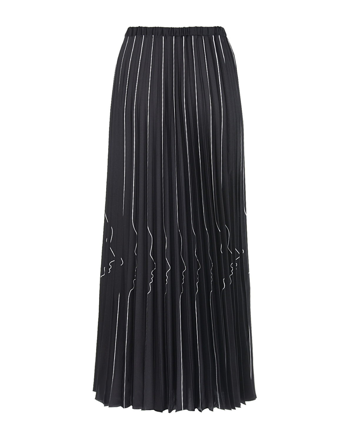 Юбка плиссе с изображением профилей Vivetta, размер 42, цвет черный - фото 2