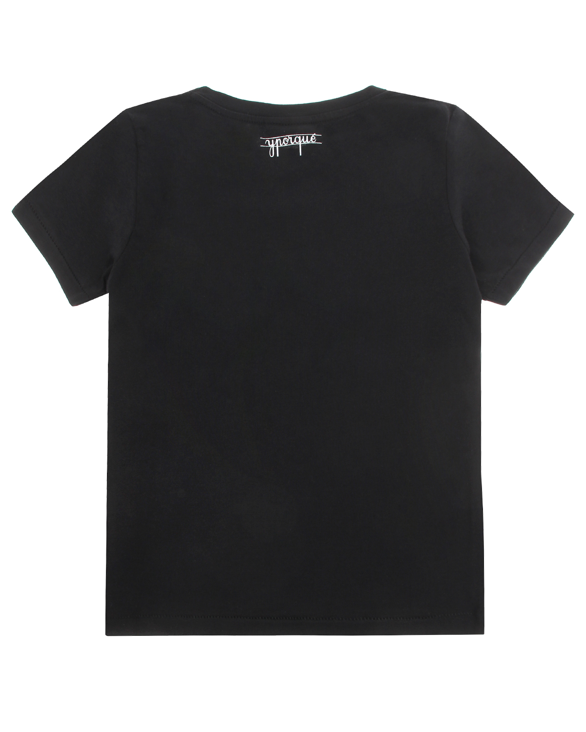 Черная футболка с принтом "take a smile" Yporque детская, размер 116, цвет черный - фото 2