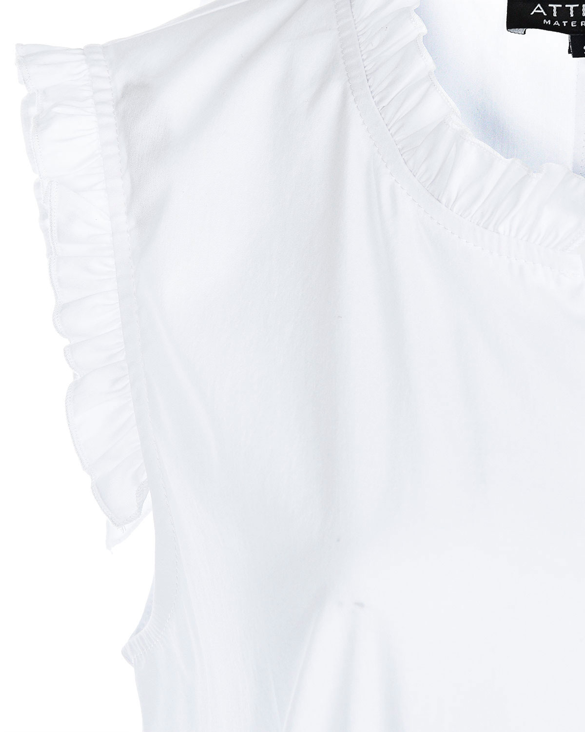 Белое платье с отделкой рюшами Attesa - фото 8