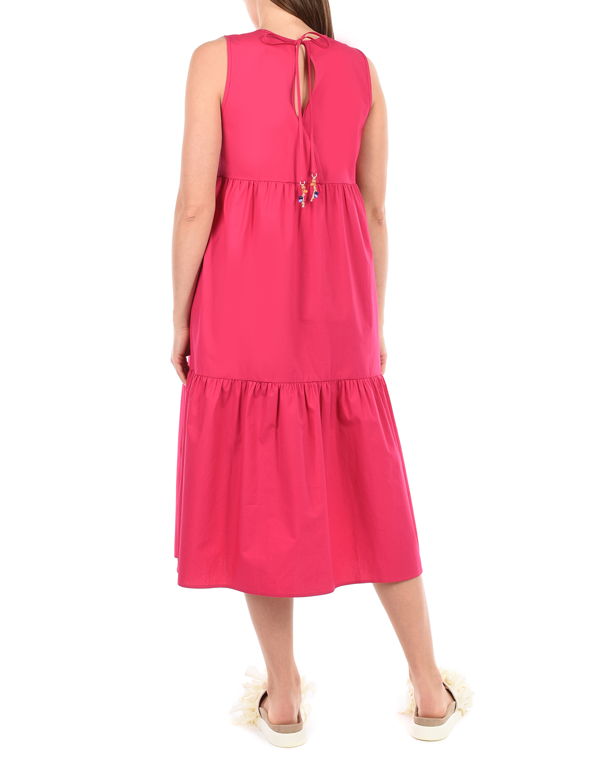 Розовое платье для беременных с воланами Attesa - фото 3