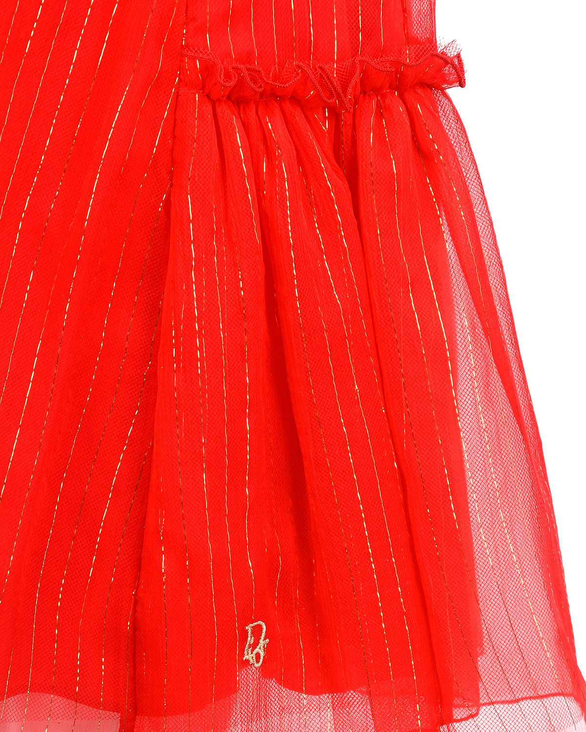 Красное платье из шелка с оборками Dior детское - фото 4