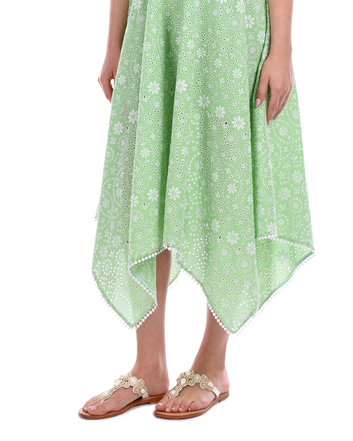 Зеленое кружевное платье KHADI Charo Ruiz, размер 42, цвет зеленый - фото 8