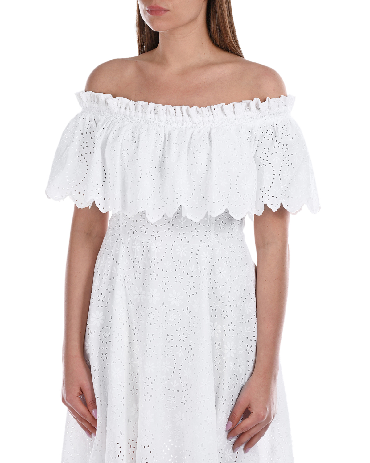 Белое кружевное платье KHADI Charo Ruiz, размер 40, цвет белый - фото 6