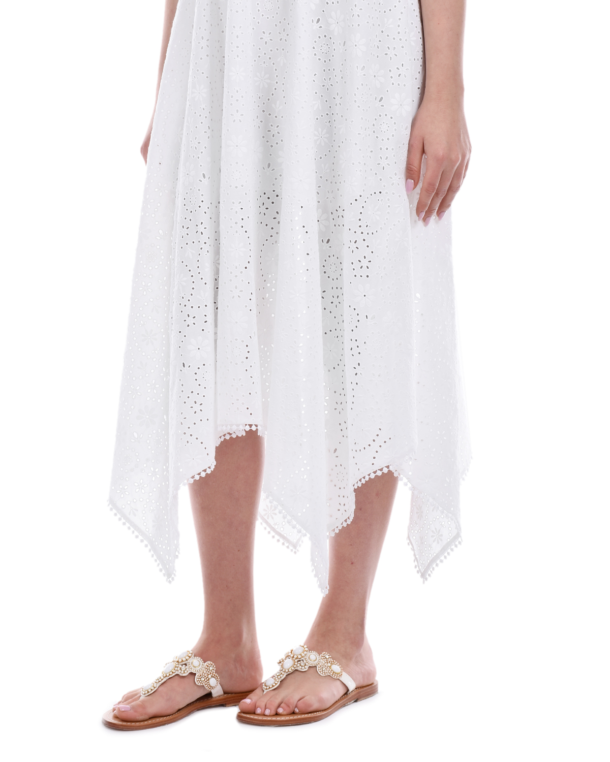 Белое кружевное платье KHADI Charo Ruiz, размер 40, цвет белый - фото 8