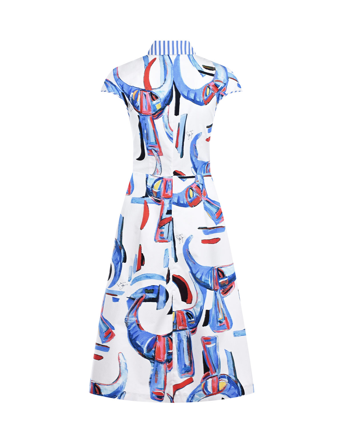 Платье из топа и юбки с этническим принтом Stella Jean, размер 40, цвет голубой - фото 6