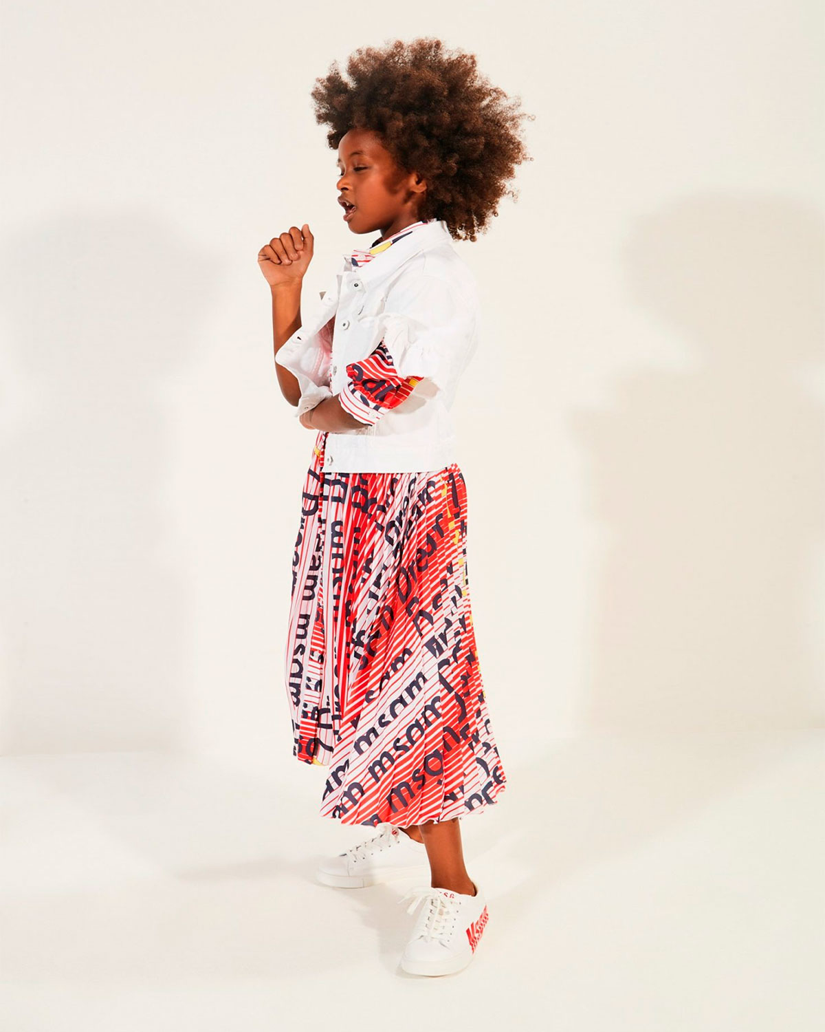 Платье в полоску с надписью "Dream" MSGM детское, размер 164, цвет мультиколор - фото 2