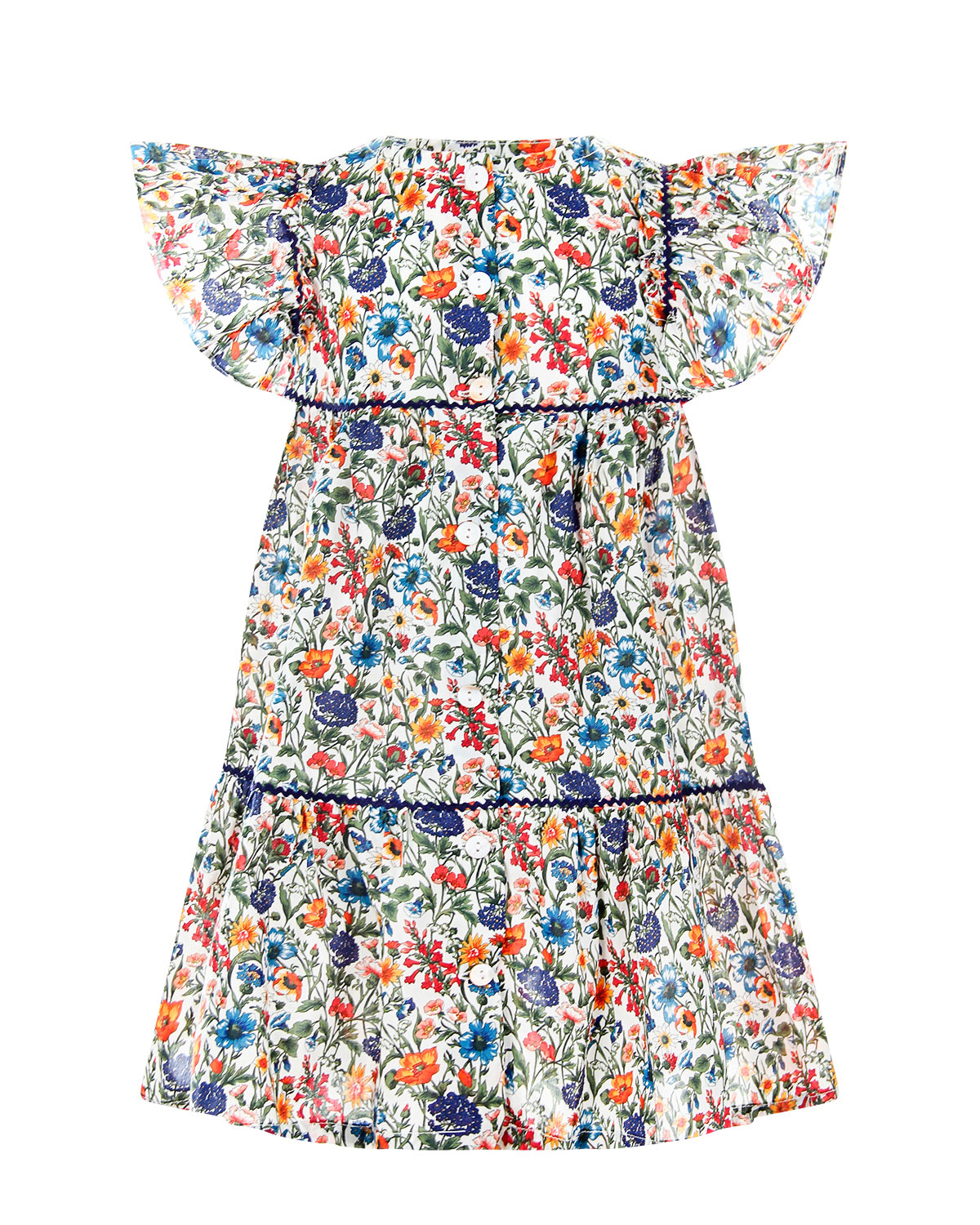 Платье на пуговицах с цветочным принтом Arc-en-ciel детское - фото 1