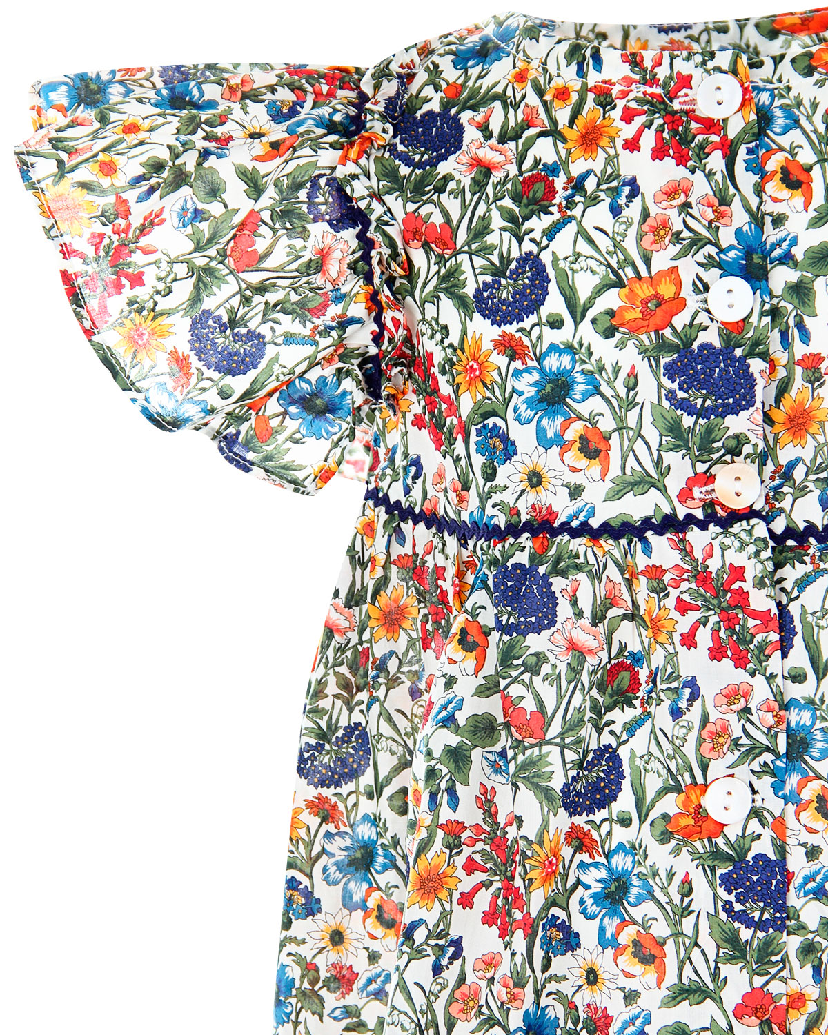 Платье на пуговицах с цветочным принтом Arc-en-ciel детское - фото 4
