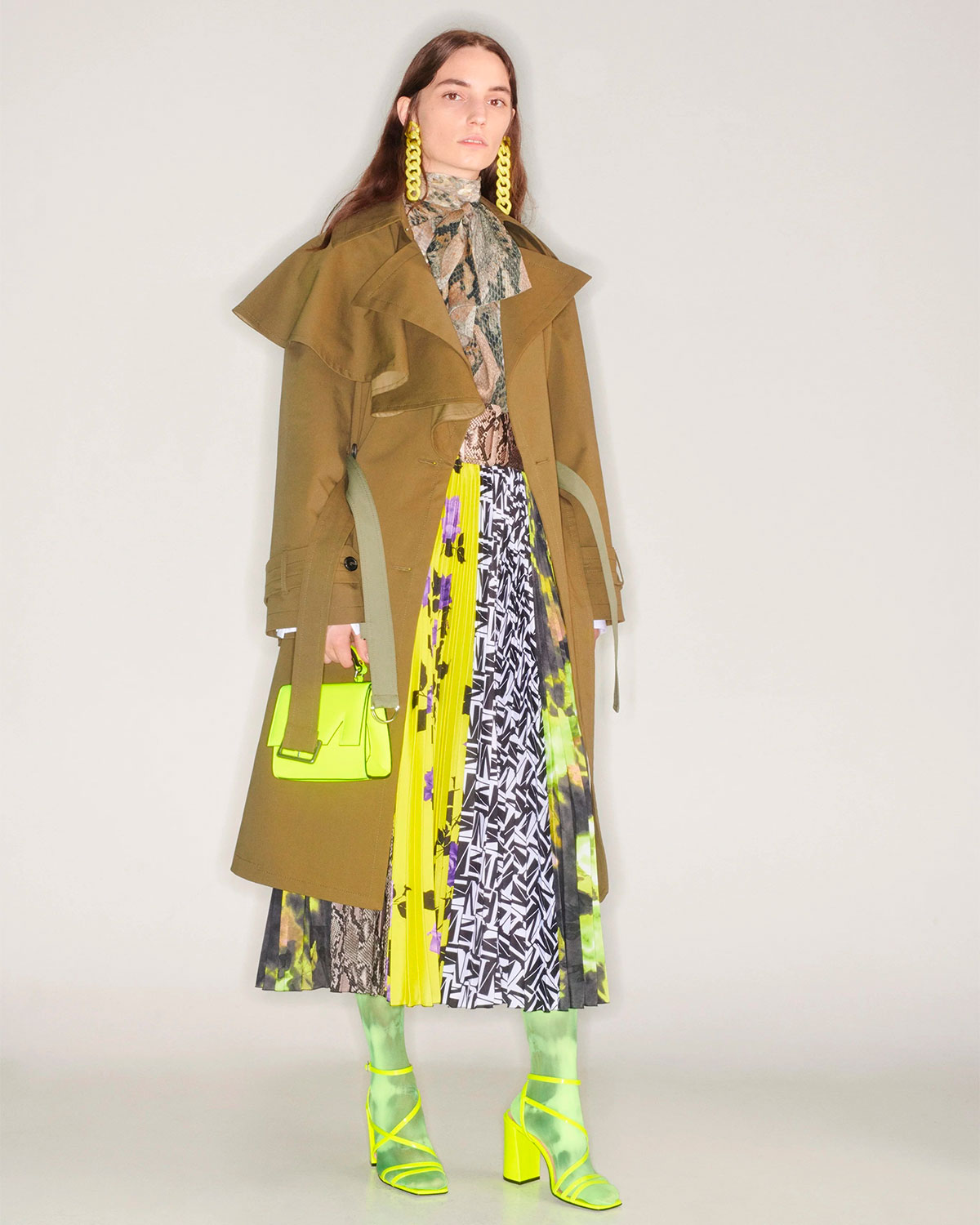 Плиссированная юбка в стиле color block MSGM - фото 3