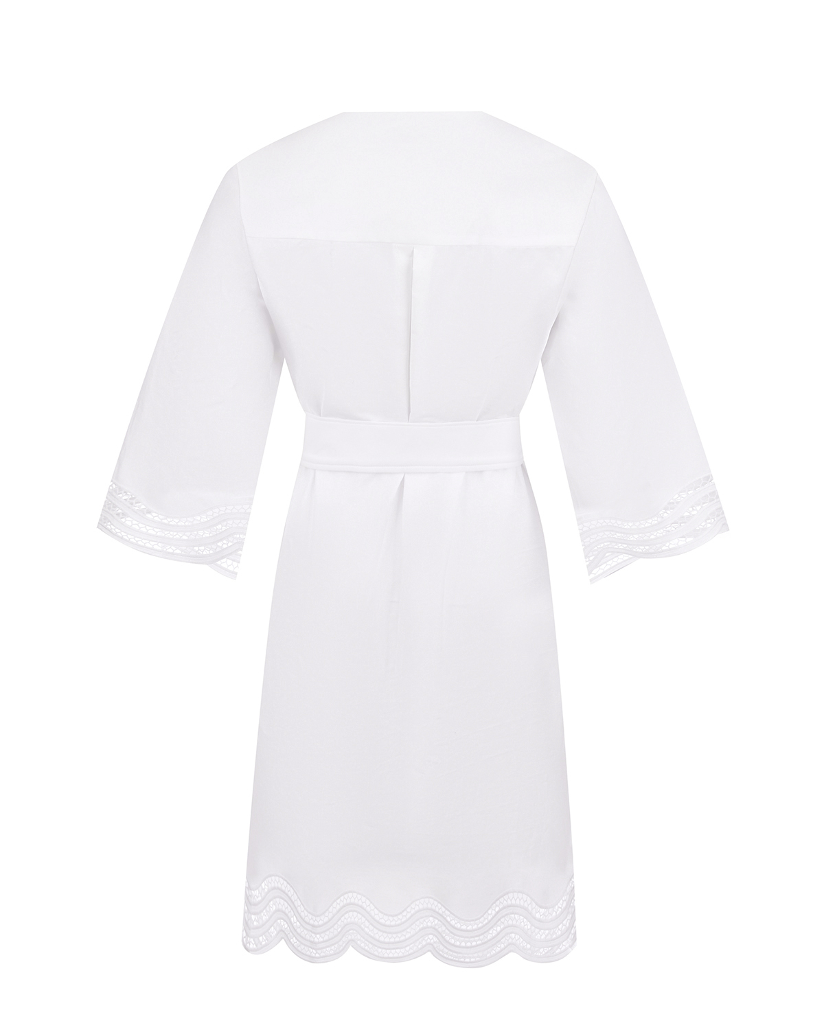 Платье с поясом и кружевной отделкой Parosh, размер 40, цвет белый - фото 5