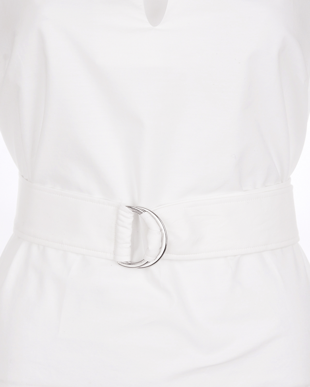 Платье с поясом и кружевной отделкой Parosh, размер 40, цвет белый - фото 7