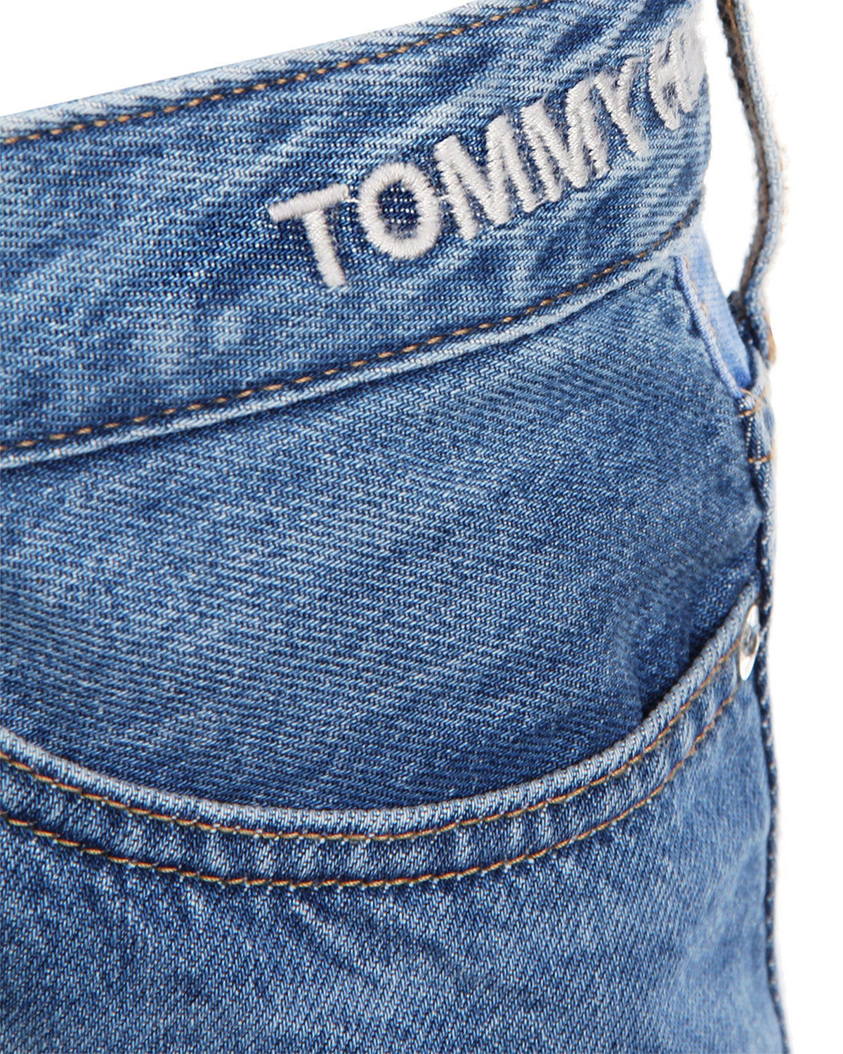 Джинсовая юбка с эффектом потертости Tommy Hilfiger детская, размер 176, цвет голубой - фото 5