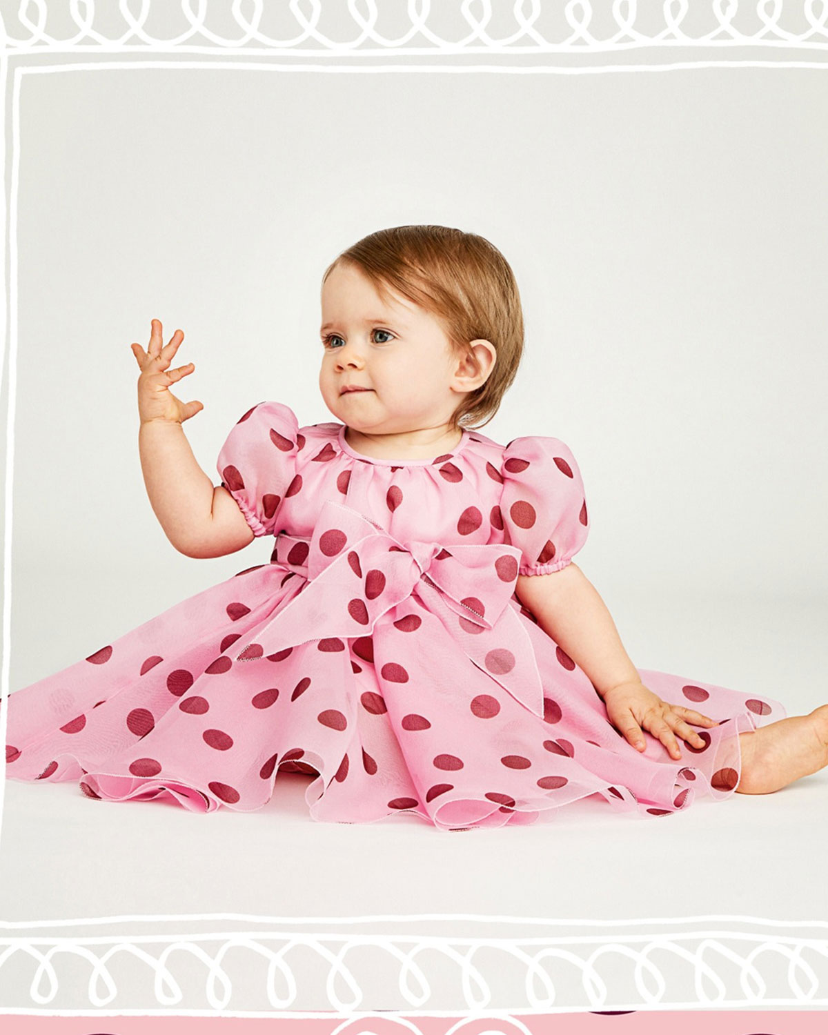 Розовое платье в горошек Dolce&Gabbana детское - фото 2