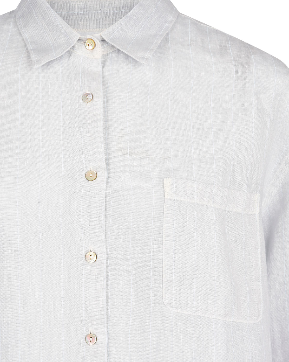 Рубашка свободного кроя с карманом 120% Lino, размер 42, цвет серый - фото 7