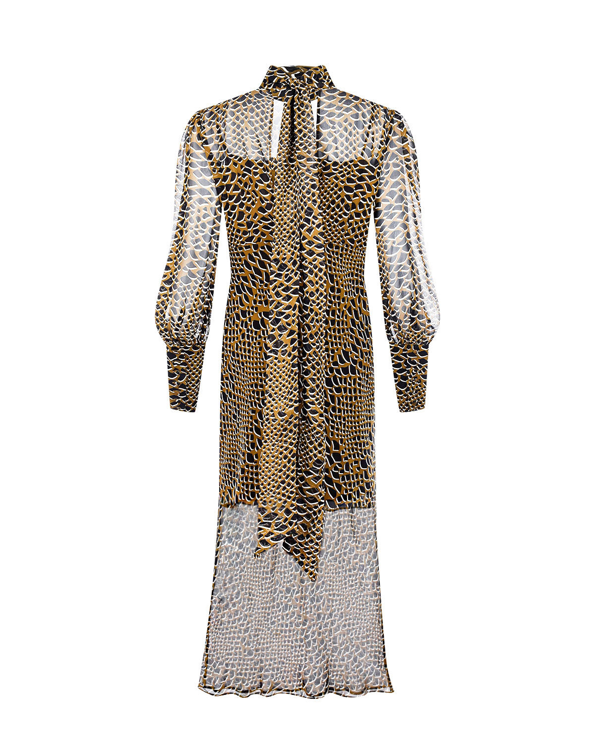 Платье с принтом под рептилию Olivia von Halle, размер 40, цвет мультиколор - фото 5
