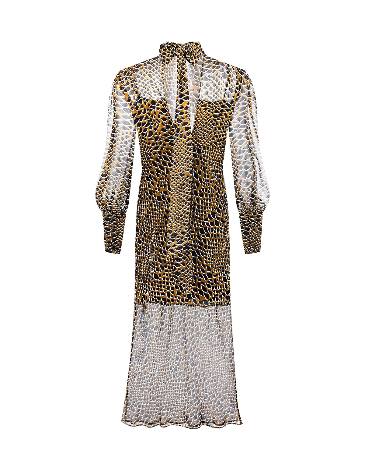 Платье с принтом под рептилию Olivia von Halle, размер 40, цвет мультиколор - фото 6