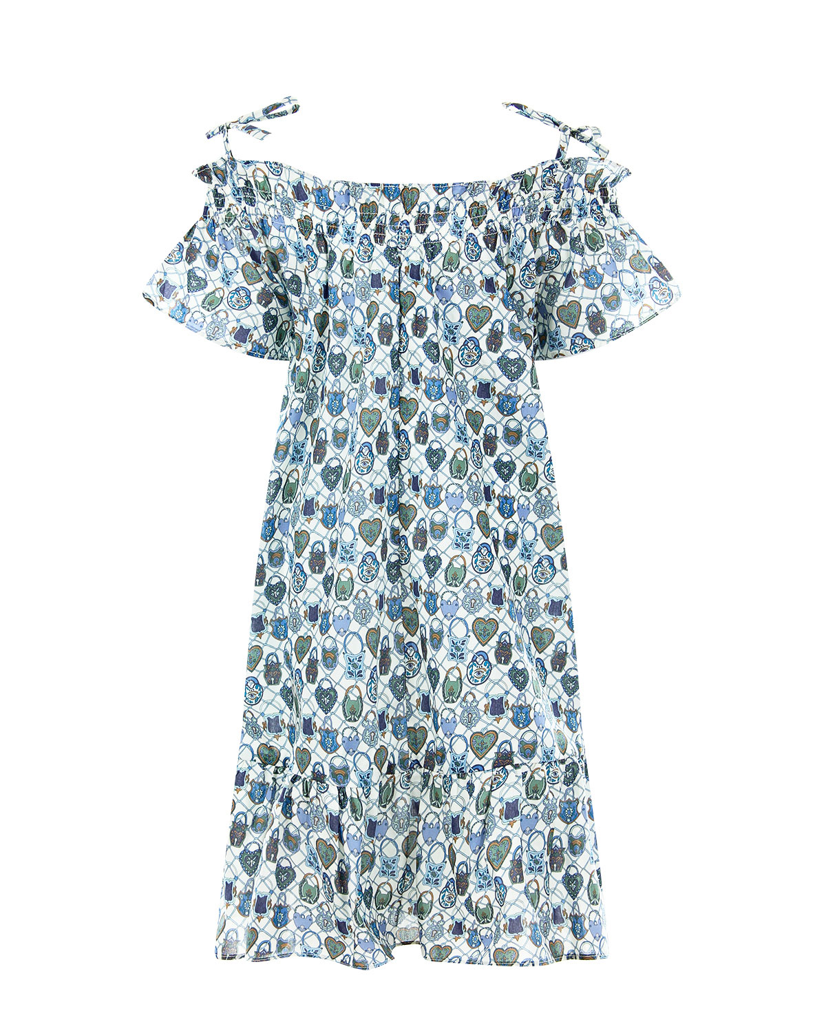 Платье из хлопка с завязками на плечах Arc-en-ciel детское - фото 2