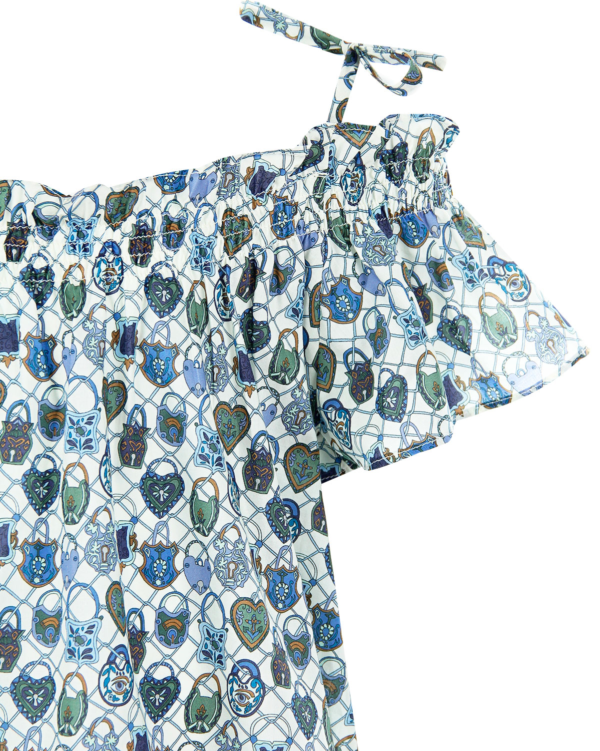 Платье из хлопка с завязками на плечах Arc-en-ciel детское - фото 4
