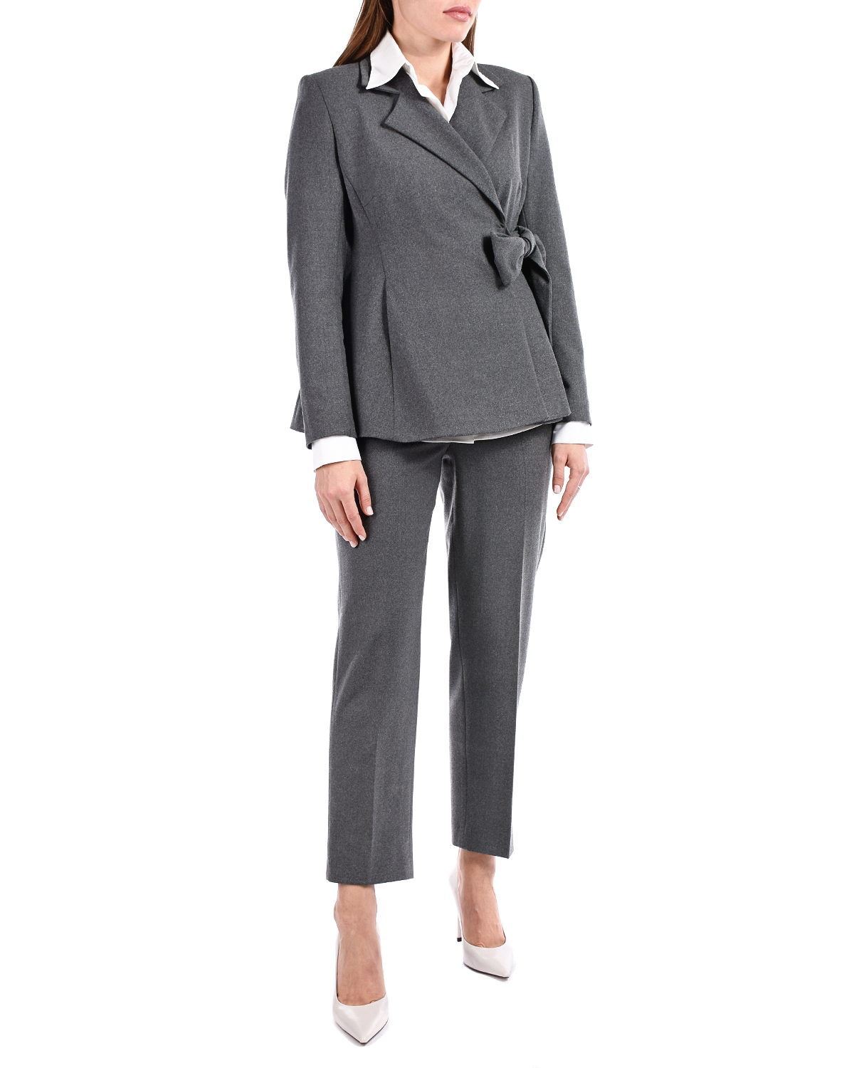 Офисный костюм для беременных Monamoon, размер 44, цвет серый - фото 3