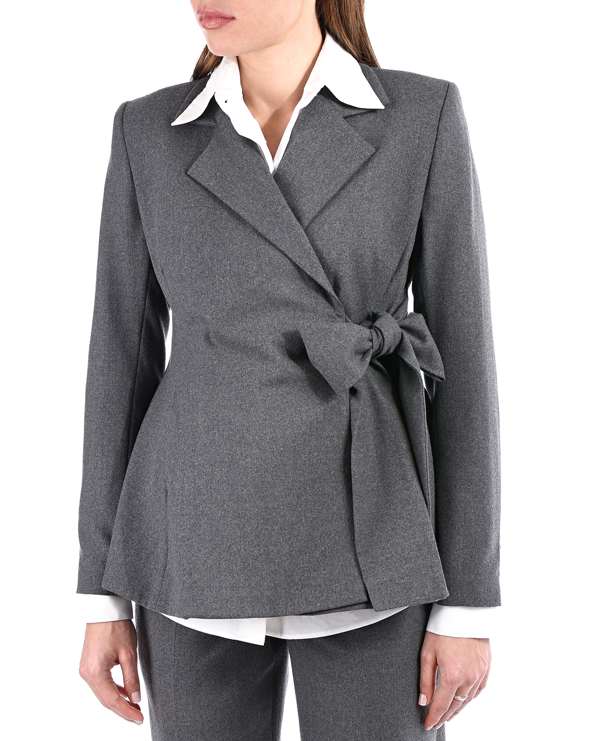 Офисный костюм для беременных Monamoon, размер 44, цвет серый - фото 9