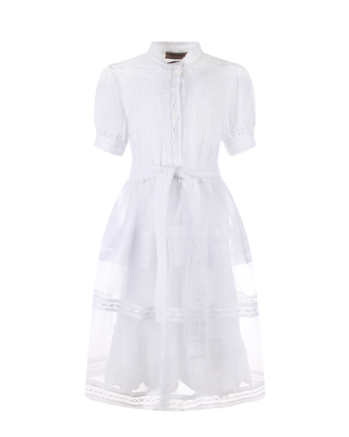 Белое платье с декором Ermanno Scervino детское - фото 1