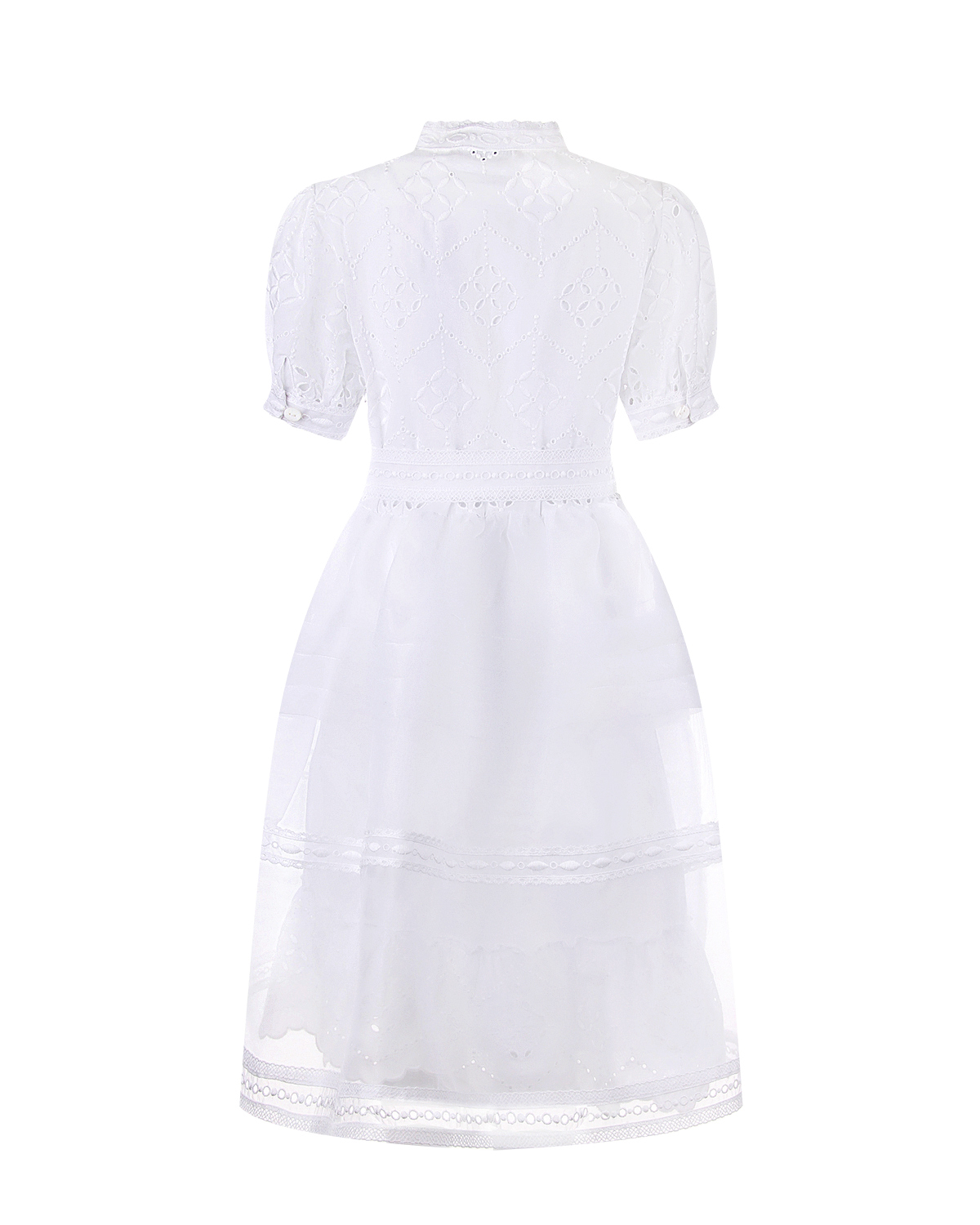 Белое платье с декором Ermanno Scervino детское - фото 2