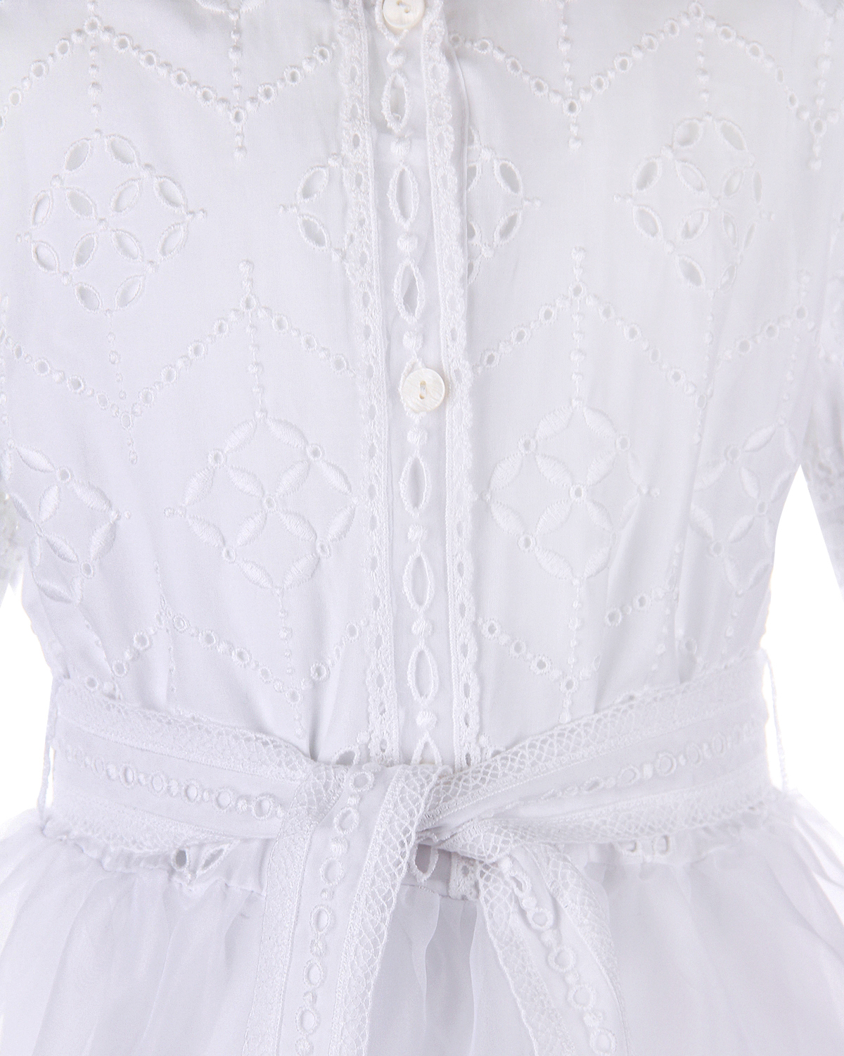 Белое платье с декором Ermanno Scervino детское - фото 3