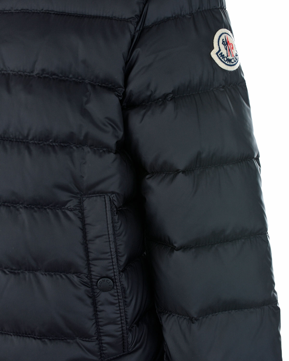 Пуховая куртка с контрастной деталью на молнии Moncler детская - фото 4