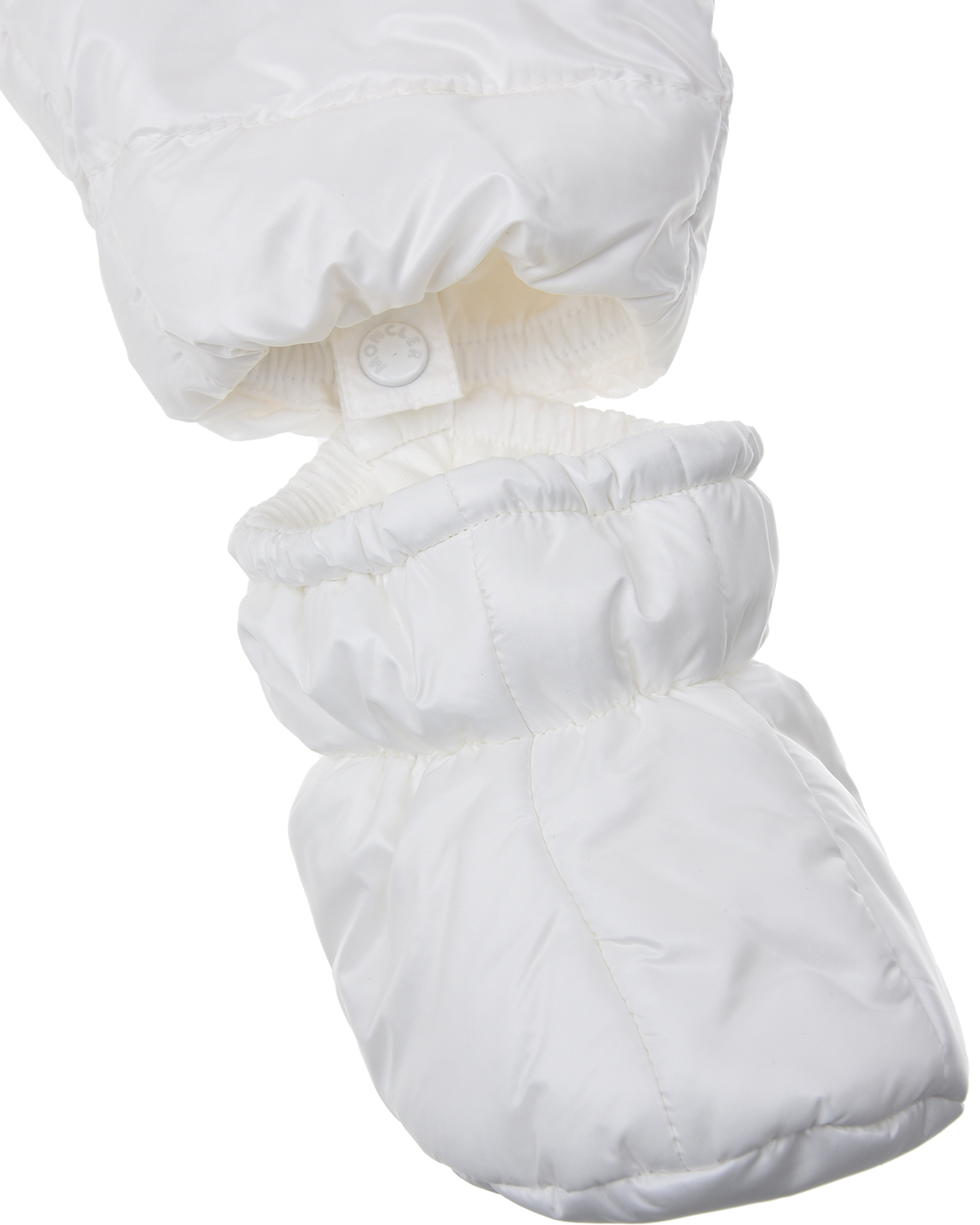 Белый пуховый комбинезон с капюшоном Moncler детский - фото 4