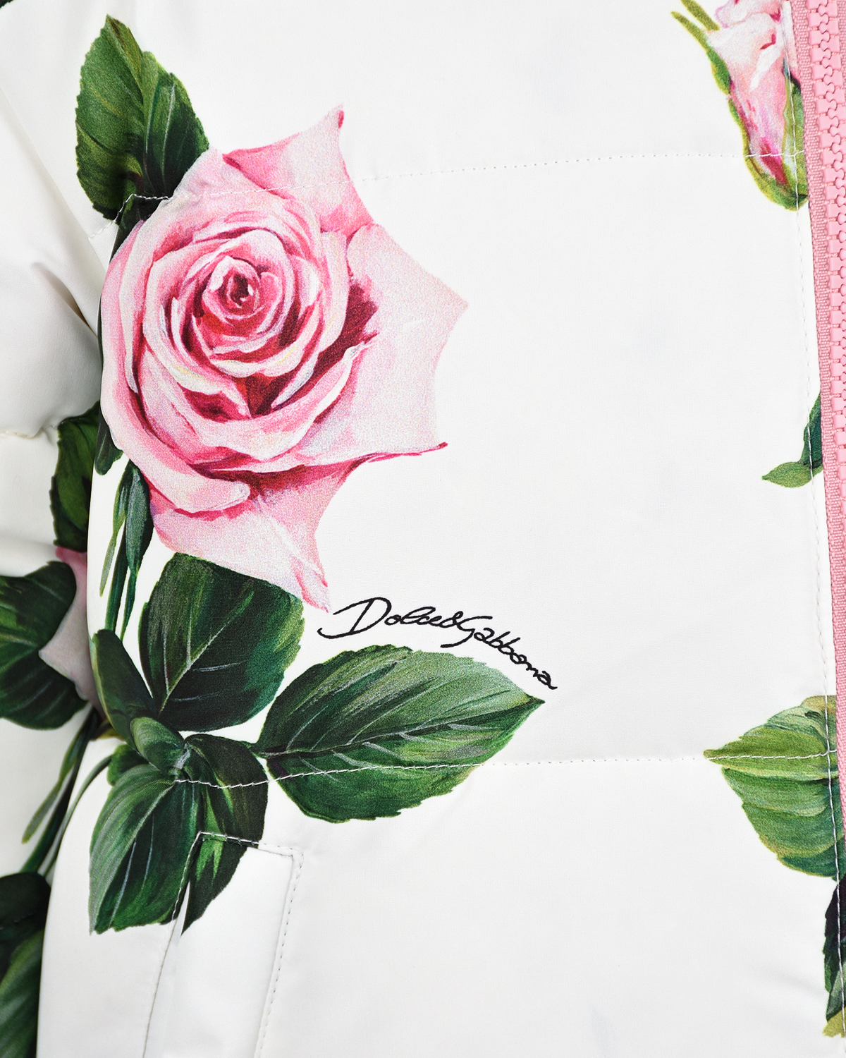 Летний пуховик с принтом "розы" Dolce&Gabbana детский - фото 5
