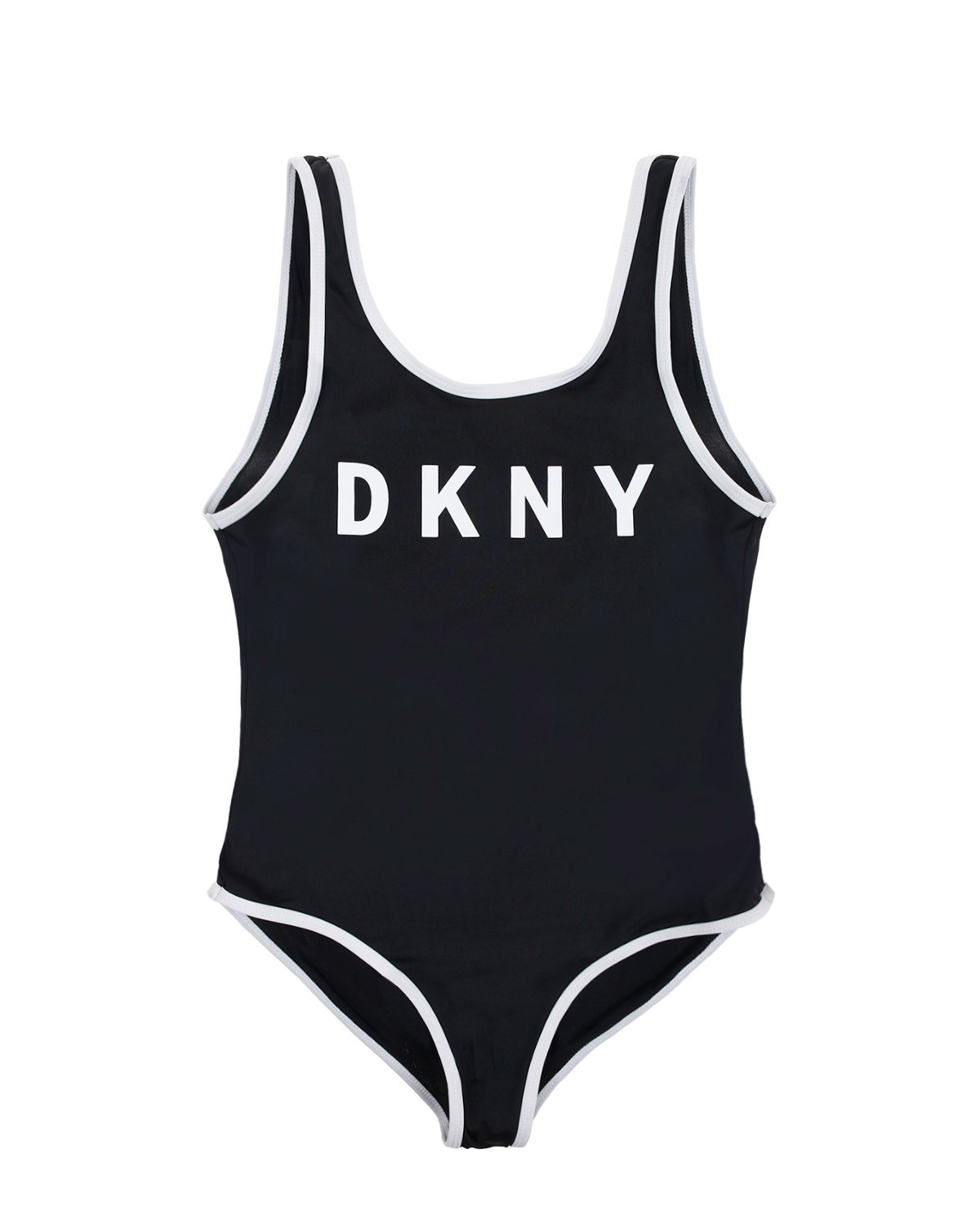Закрытый купальник с контрастной отделкой DKNY детский