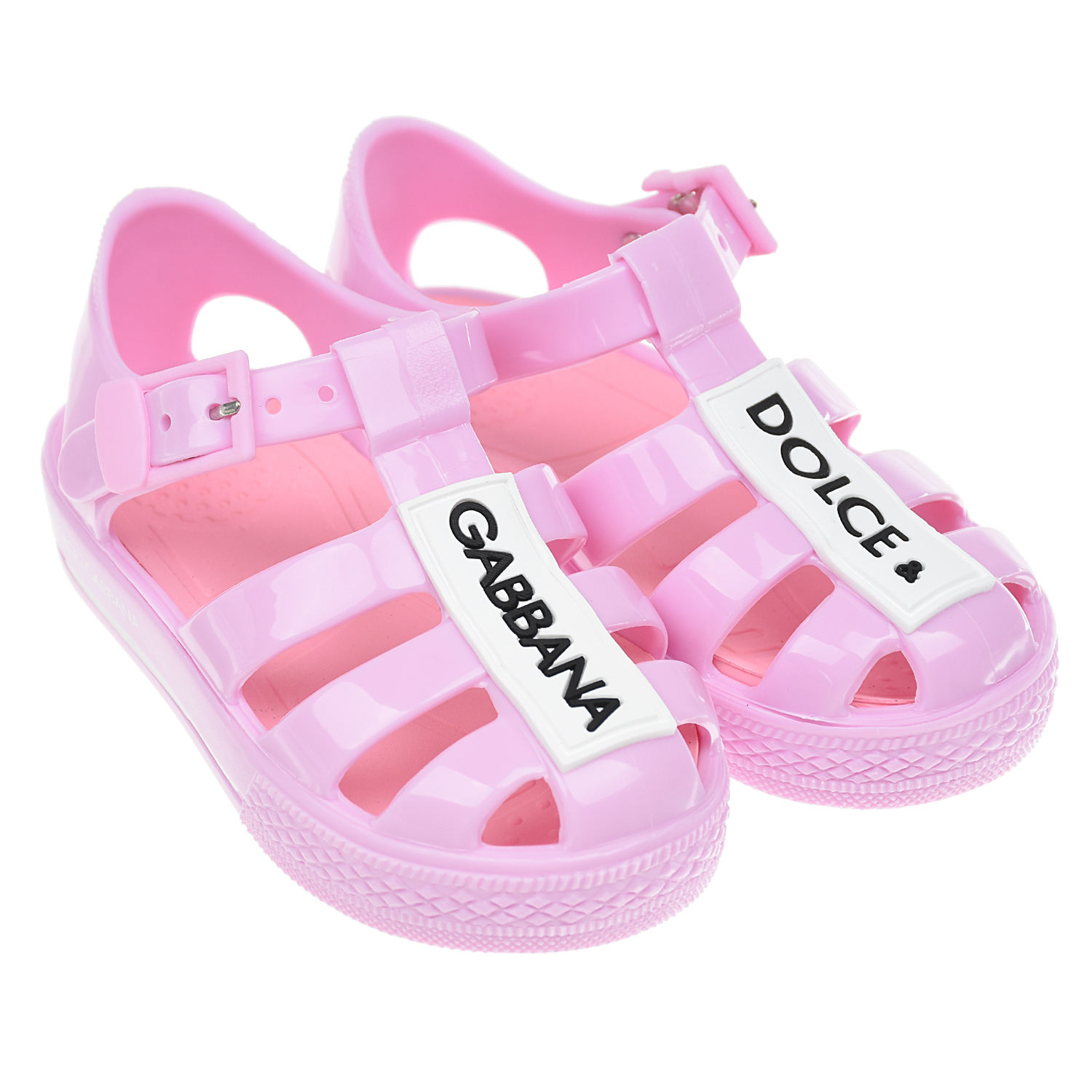 Розовые сланцы с логотипом Dolce&Gabbana детские