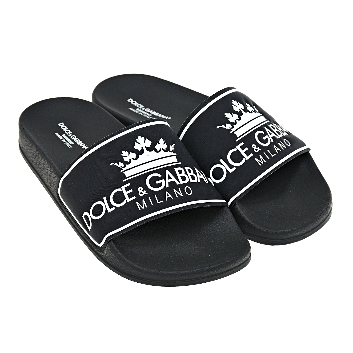 Черные шлепанцы с логотипом Dolce&Gabbana детские