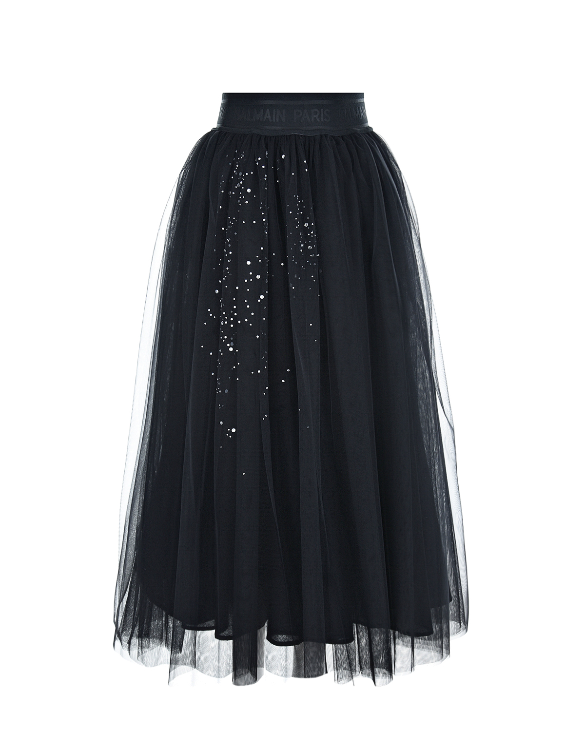 Черная юбка со стразами Balmain детская, размер 164, цвет нет цвета - фото 1