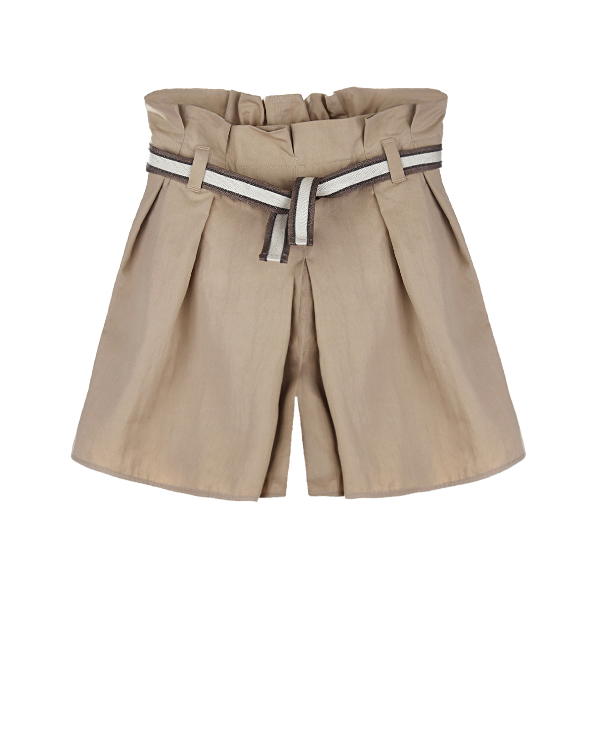 Бежевая юбка-мини Brunello Cucinelli детская, размер 140, цвет бежевый - фото 1