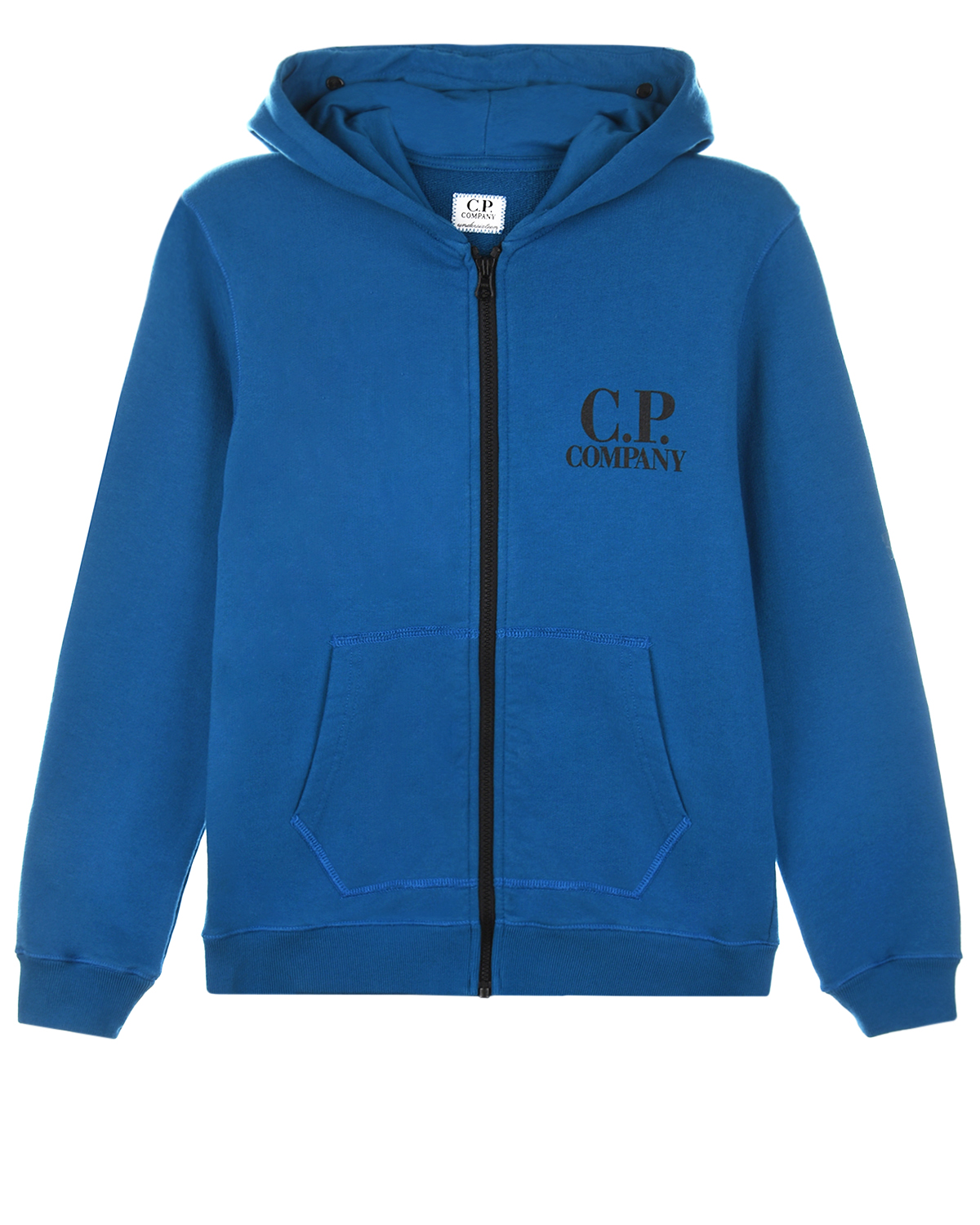 Синяя спортивная куртка с капюшоном CP Company детская, размер 140, цвет синий - фото 1