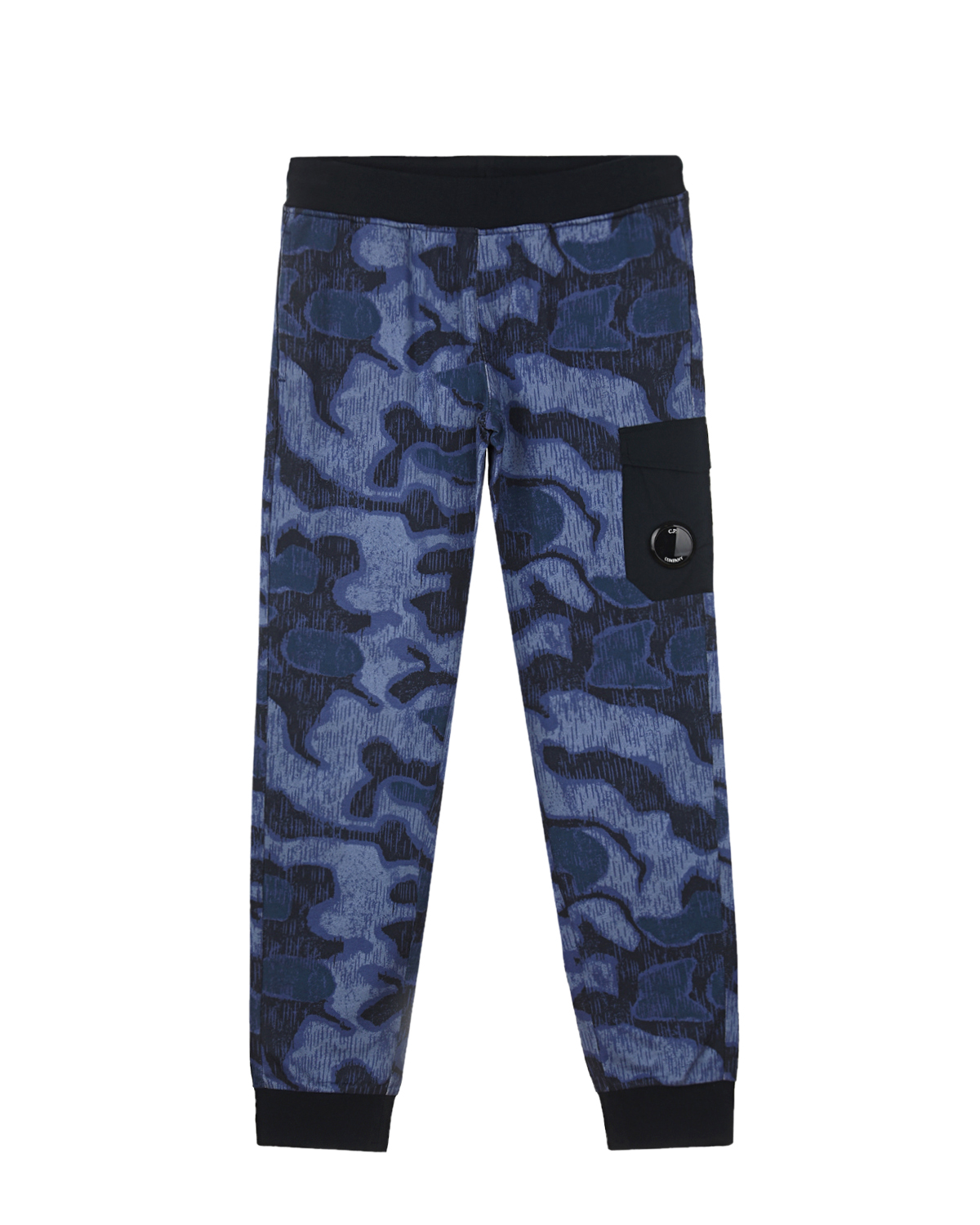 Синие камуфляжные спортивные брюки CP Company детские, размер 140, цвет синий - фото 1