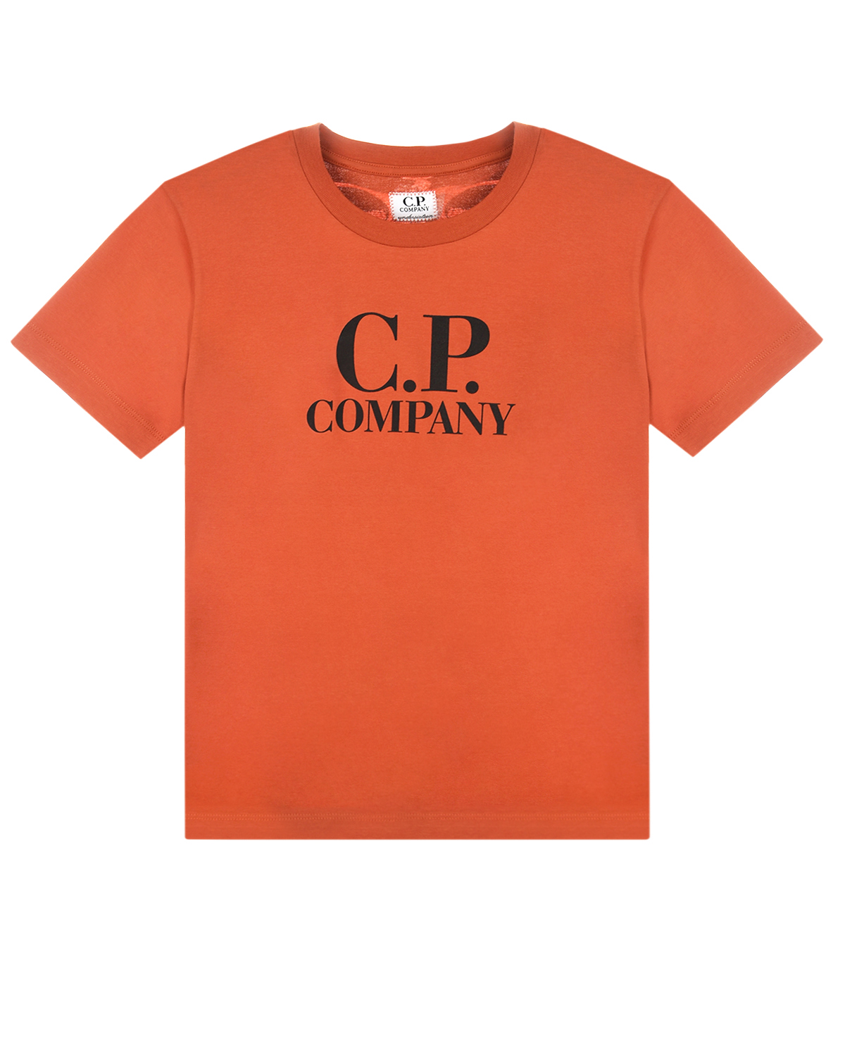 Красная футболка с черным логотипом CP Company детская, размер 140, цвет красный - фото 1