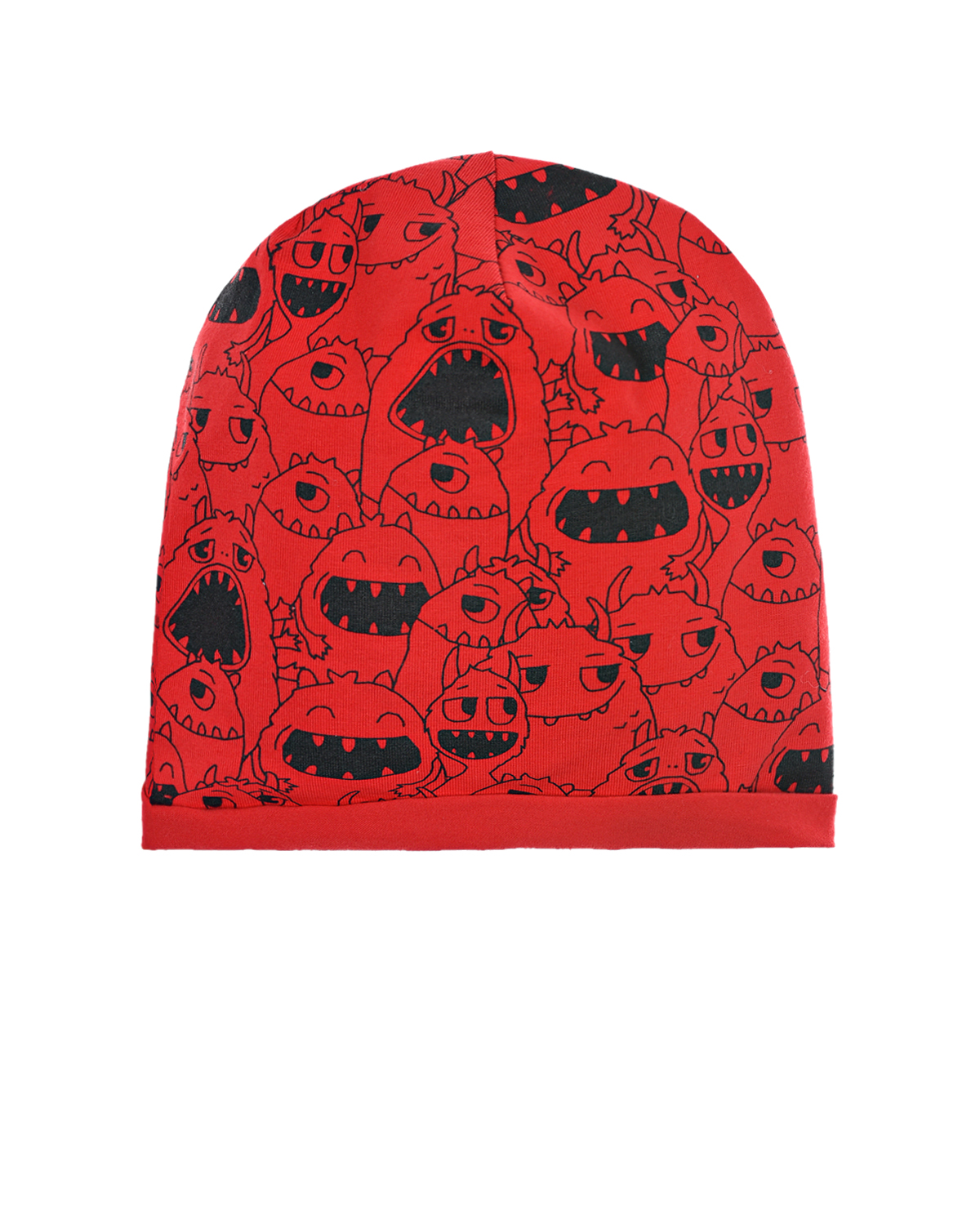 Красная трикотажная шапка с принтом "Монстры" Catya детская, размер 49, цвет красный - фото 1