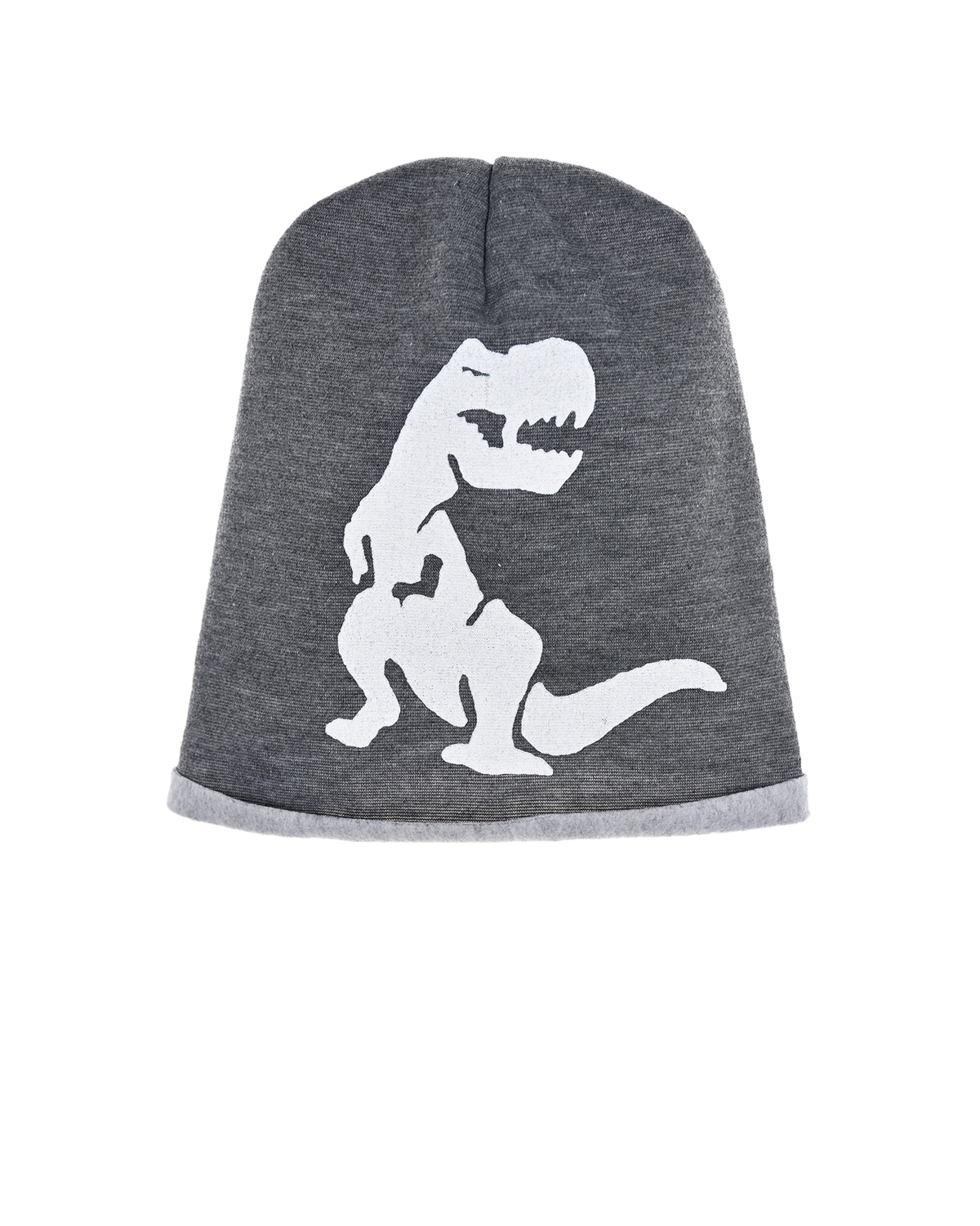 Серая шапка с принтом "Динозавр" Catya детская, размер 49, цвет серый - фото 1