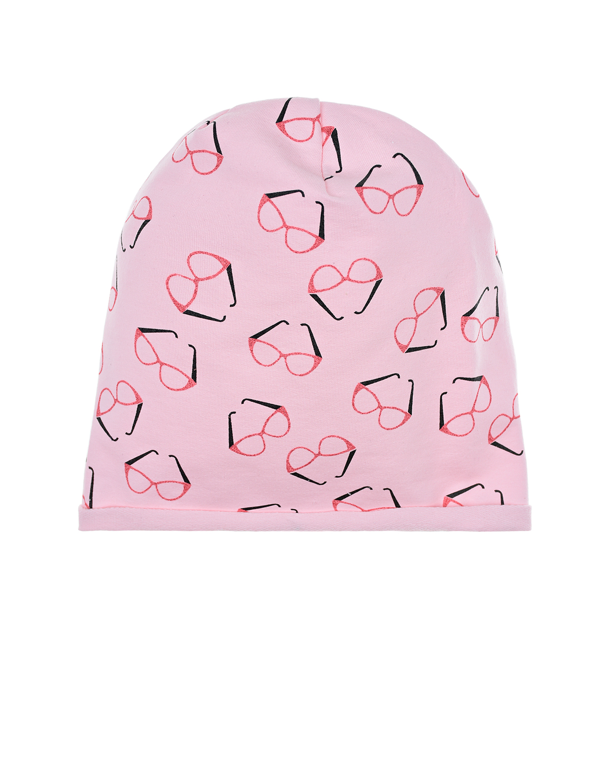 Розовая шапка с принтом "Очки" Catya детская, размер 51, цвет розовый - фото 1