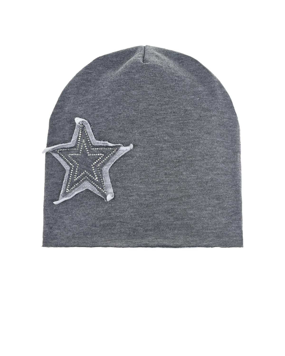 Серая шапка с аппликацией "Звезда" Catya детская, размер 49, цвет серый - фото 1