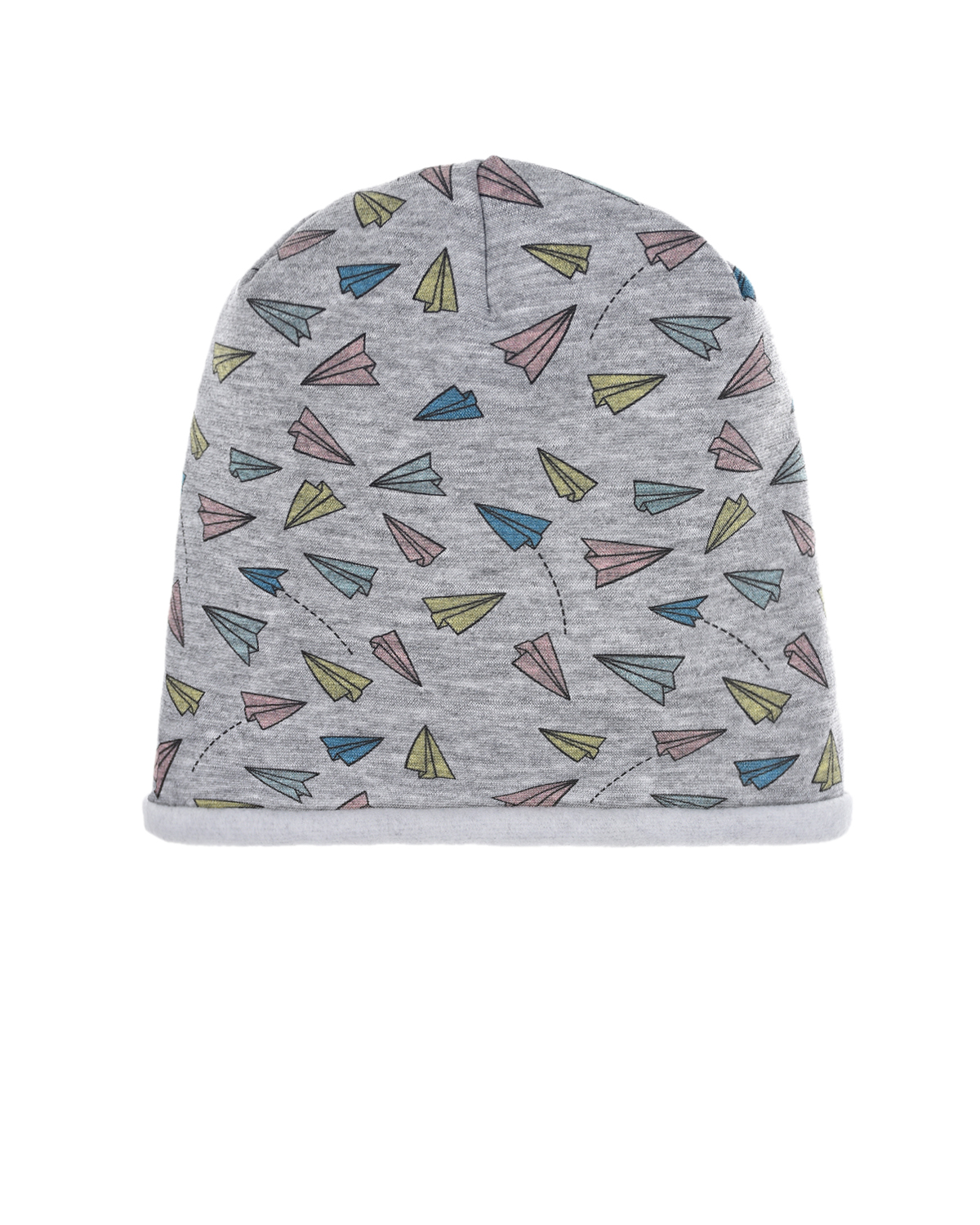 Трикотажная шапка с принтом "Бумажные самолетики" Catya детская, размер 49, цвет серый - фото 1