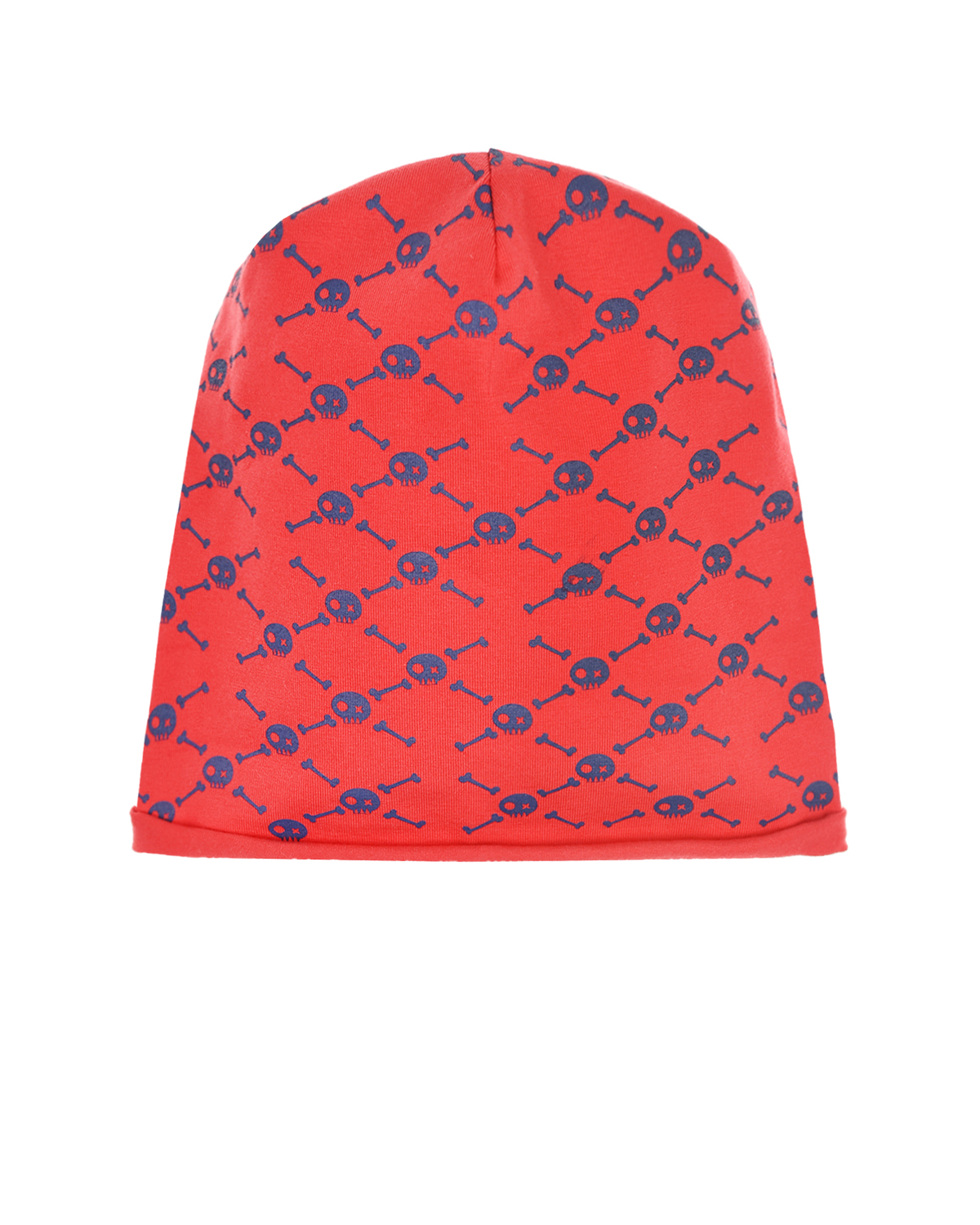 Красная шапка с принтом "Кости и черепа" Catya детская, размер 49, цвет красный - фото 1