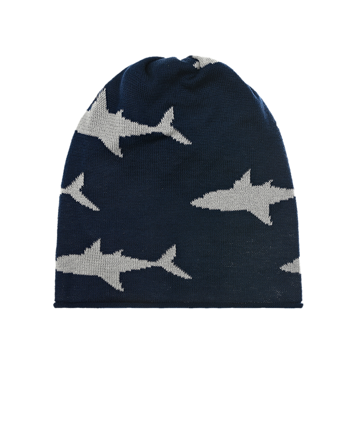 Синяя шапка с принтом "Акулы" Catya детская, размер 51, цвет синий - фото 1