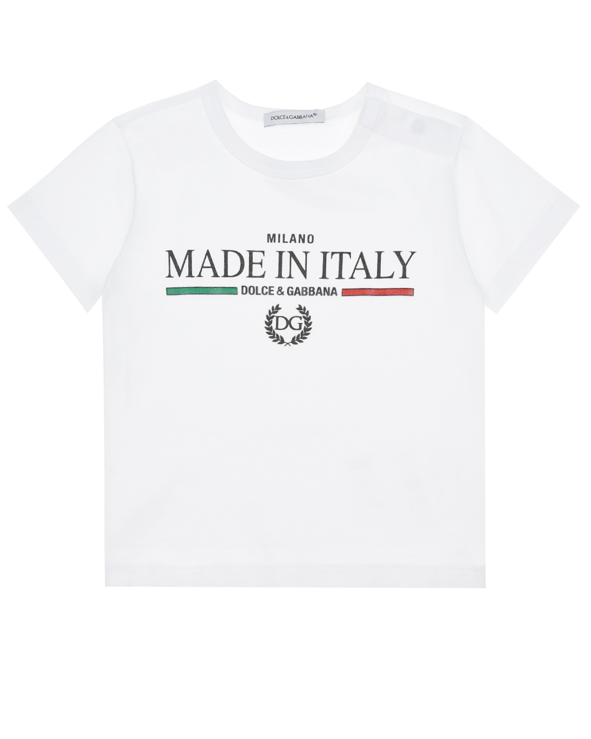 Купить Белая футболка с принтом Made in Italy Dolce&Gabbana детская, Белый, 100%хлопок