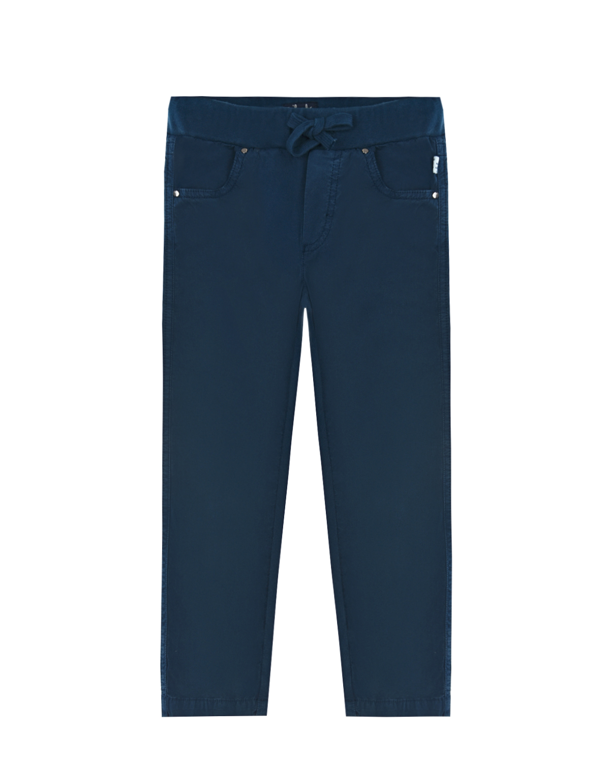 Купить Синие брюки из поплина IL Gufo детские, Синий, 97%хлопок+3%эластан, 100%хлопок, 95%хлопок+5%эластан