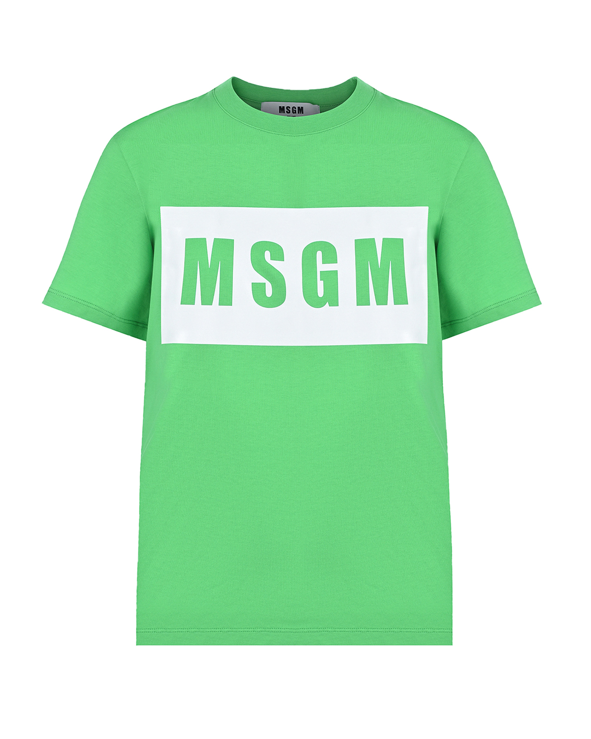 Зеленая футболка с логотипом MSGM, размер 40, цвет зеленый - фото 1