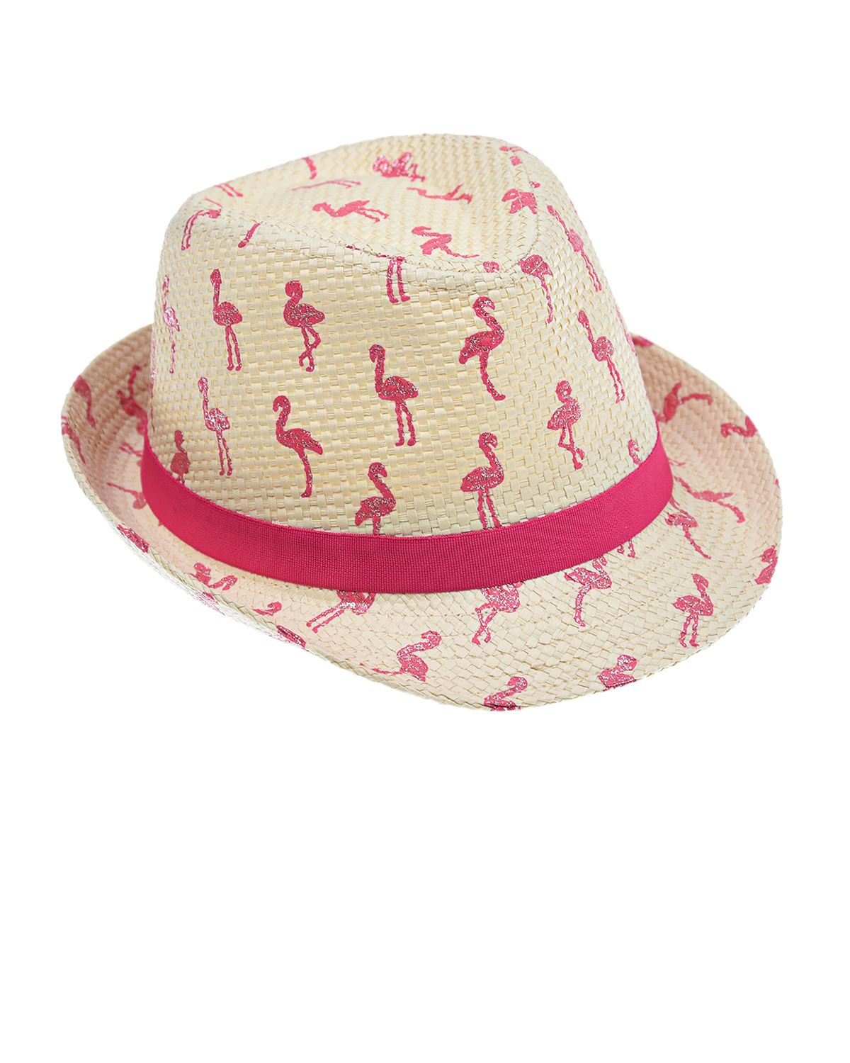 Плетеная шляпа с принтом "Фламинго" MaxiMo детская, размер 51, цвет бежевый