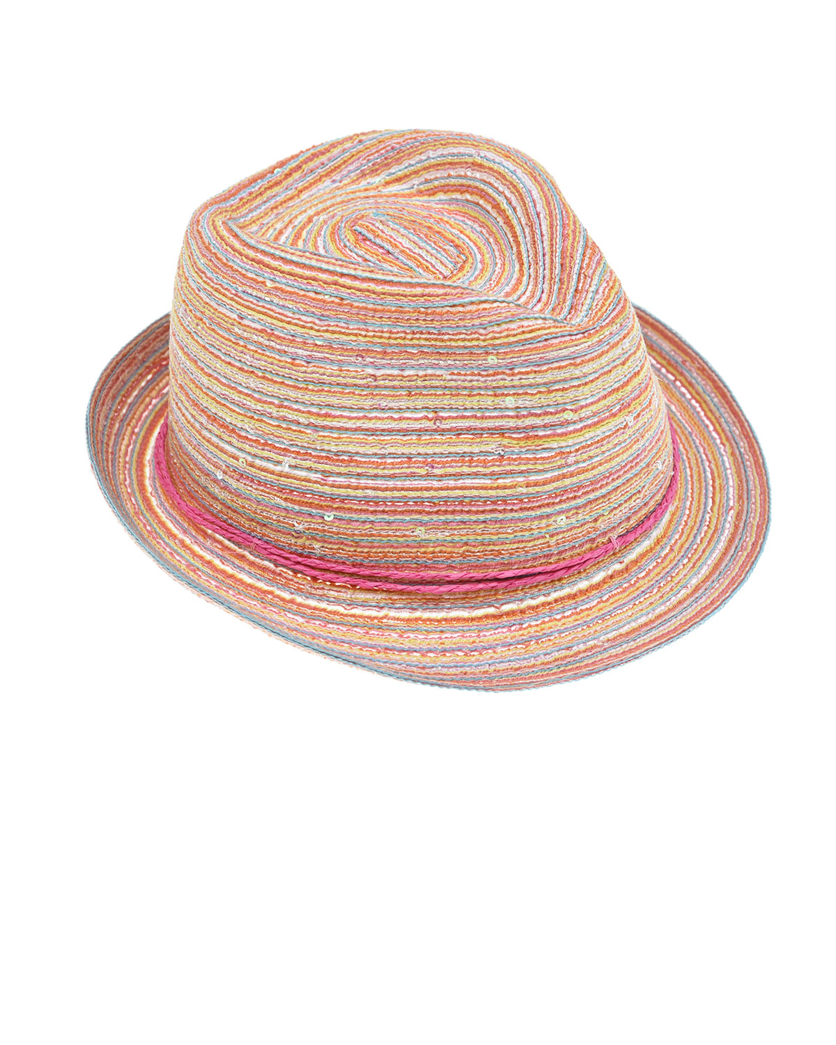 Розовая шляпа разноцветного плетения MaxiMo детская, размер 51